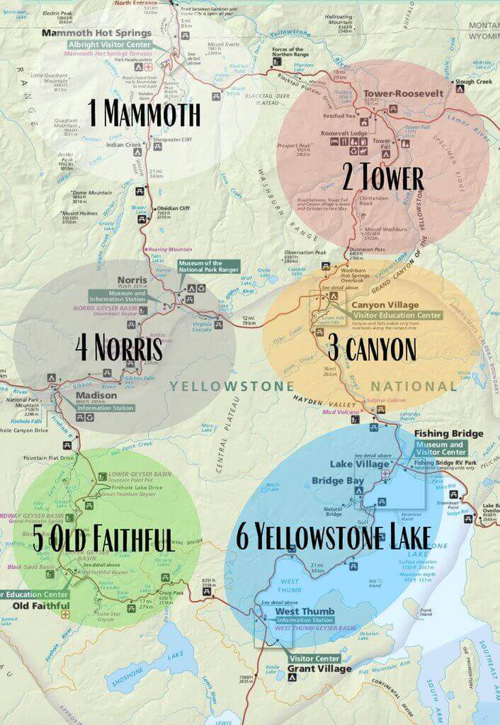 Ideas de itinerario de Yellowstone durante 1 a 5 días (+consejos de mapa y planificación)